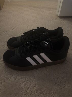 Brand new Women’s adidas Black Sneakers with White Stripes